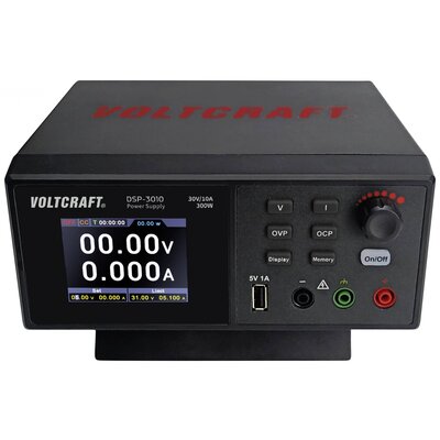 VOLTCRAFT DSP-3010 Labortápegység, szabályozható Kalibrált (ISO) - 30 V - 10 A 300 W USB 2.0 alj, A típus Távirányítható Kimenetek száma 1 x