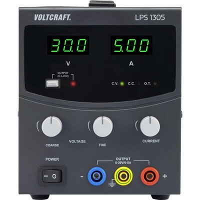 VOLTCRAFT LPS1305 Labortápegység, szabályozható Kalibrált (ISO) - 30 V/DC - 5 A 150 W Kimenetek száma 1 x
