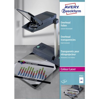 Avery-Zweckform 3561 3561 Overhead-Projektor fólia DIN A4 Lézernyomtató, Színes lézernyomtatás, Másoló, Színes fénymásolás Átlátszó 50 db
