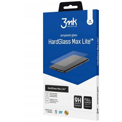3MK HARD GLASS MAX LITE képernyővédő üveg (3D full cover, íves, ujjlenyomat mentes, karcálló, 0.3mm, 9H) FEKETE [Motorola ThinkPhone]