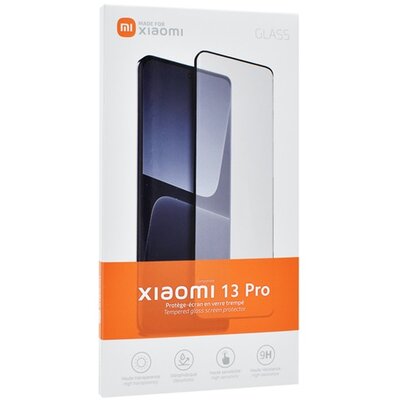 Made for Xiaomi WIPEMI13PROTSP MADE FOR XIAOMI képernyővédő üveg (3D full cover, íves, ujjlenyomat mentes, karcálló, 0.3mm, 9H) FEKETE [Xiaomi 13 Pro]