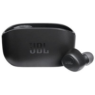 JBL JBLV100TWSBLK JBL VIBE 100 bluetooth fülhallgató SZTEREO (v5.0, TWS, cseppálló, mélyhang kiemelés + töltőtok) FEKETE