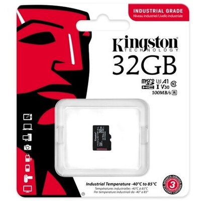 KINGSTON SDCIT2/32GBSP KINGSTON MEMÓRIAKÁRTYA TransFlash 32GB (microSDHC Industrial - Class 10, UHS-I, U3, V30, A1) - adapter nélkül