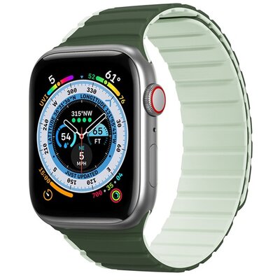 DUX DUCIS pótszíj (egyedi méret, szilikon, 3D minta, mágneses zár) ZÖLD [Apple Watch Series 8 41mm, Apple Watch Series 6 40mm, Apple Watch Series 1 38mm, Apple Watch Series 7 41mm]