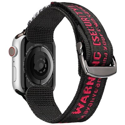DUX DUCIS pótszíj (egyedi méret, nylon, tépőzáras, légáteresztő, állítható) PIROS [Apple Watch Ultra 49mm, Apple Watch Series 7 45mm, Apple Watch Series SE 2 44mm, Apple Watch Series 1 42mm]