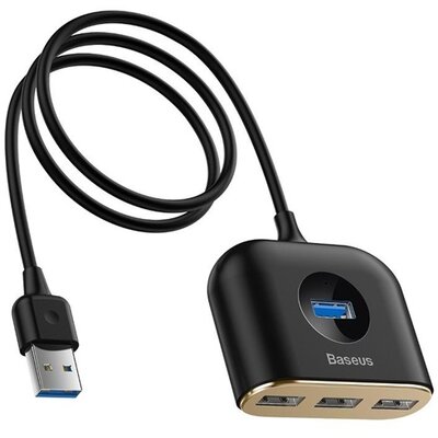 BASEUS CAHUB-AY01 BASEUS USB HUB (passzív, elosztó, 4 USB aljzat, 100cm kábel) FEKETE
