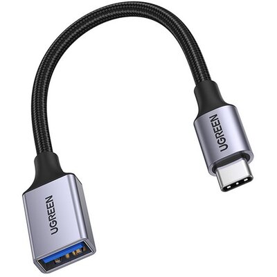 UGREEN US378 UGREEN adapter kábel (USB aljzat - Type-C, OTG, adatátvitel és töltés, 15cm) FEKETE