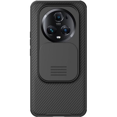 NILLKIN CAMSHIELD PRO műanyag telefonvédő (szilikon keret, közepesen ütésálló, kamera védelem, csíkos minta) FEKETE [Honor Magic5 Pro 5G]