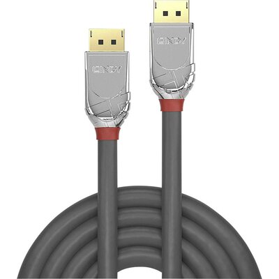 DisplayPort kábel 5 m, DisplayPort dugó - dugó, szürke, Lindy 36304