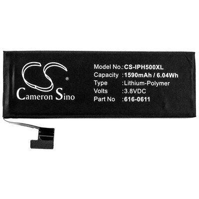 CAMERON SINO CS-IPH500XL CAMERON SINO Li-Polymer akkumulátor (3,8V / 1590mAh, Apple 616-0610 kompatibilis) FEKETE [Apple iPhone 5]