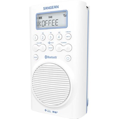 Sangean H205D Fürdőszobai rádió DAB+, URH Bluetooth® Vízálló Fehér
