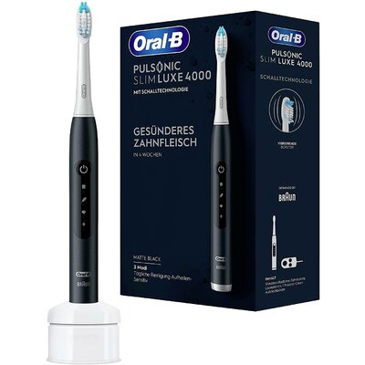 Oral-B Pulsonic Slim Luxe 4000 4000 Elektromos fogkefe Ultrahangos fogkefe Fehér, Fekete