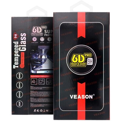 6D Pro Veason Glass - Iphone 15 Pro fekete fólia
