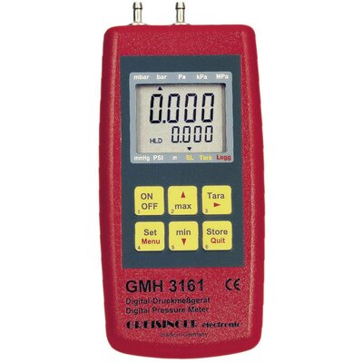 Nyomásmérő Greisinger GMH 3161-13 Légnyomás, Nem agresszív gázok, Korrozív gázok -0.1 - 2 bar Kalibrált ISO