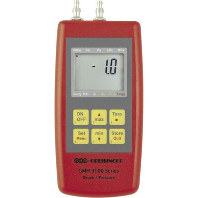 Greisinger GMH3161-002 Nyomásmérő Kalibrált (ISO) Légnyomás, Nem agresszív gázok, Korrozív gázok -0.005 - +0.005 bar
