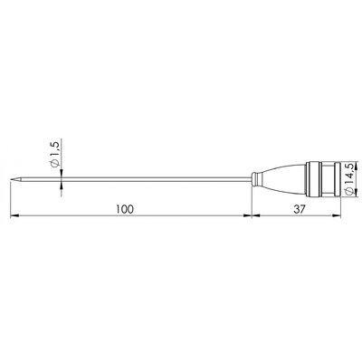 Greisinger GF 2T-E1.5 Beszúrós érzékelő -70 - 250 °C Érzékelő típus Pt1000