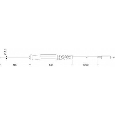 Greisinger GTF 175/1.6 Merülő érzékelő Kalibrált (ISO) -70 - 200 °C Érzékelő típus Pt1000