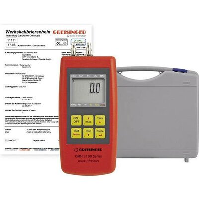 Greisinger GMH3161-12-WPD5 Nyomásmérő Kalibrált (ISO) Légnyomás, Nem agresszív gázok, Korrozív gázok - 1.3 bar