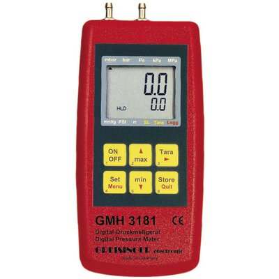 Nyomásmérő Greisinger GMH 3181-07 Légnyomás, Nem agresszív gázok, Korrozív gázok -0.01 - 0.350 bar Kalibrált ISO