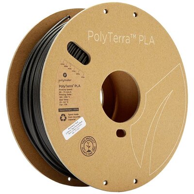 Polymaker 70821 PolyTerra PLA 3D nyomtatószál PLA műanyag 2.85 mm 1000 g Fekete (matt) 1 db