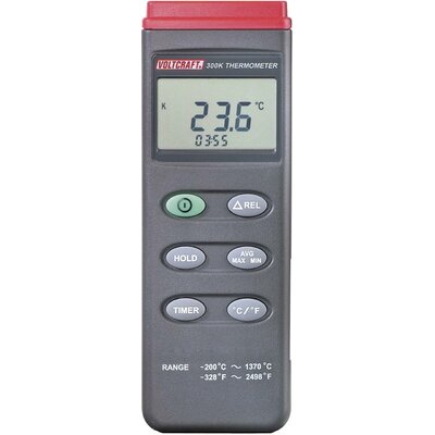 VOLTCRAFT K201 Hőmérséklet mérőműszer Kalibrált (ISO) -200 - +1370 °C Érzékelő típus K
