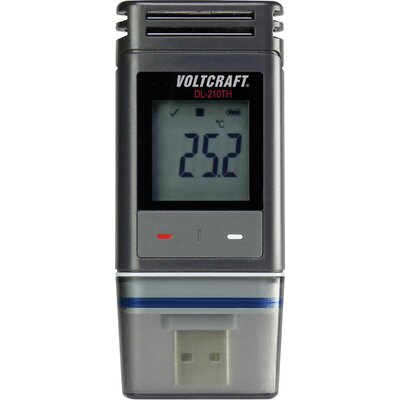 VOLTCRAFT DL-210THISO1 DL-210TH Hőmérséklet adatgyűjtő, Légnedvesség adatgyűjtő Kalibrált (ISO) Mérési méret Hőmérséklet, Légnedvesség -30 - +60 °C - 100 %