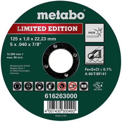 Metabo 616263000 Vágótárcsa, egyenes 100 db