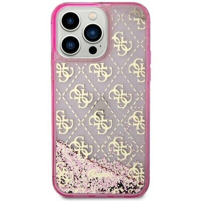 Eredeti tok GUESS GUHCP14SLC4PSGP for iPhone 14 (Liquid Glitter 4G Translucent / pink)