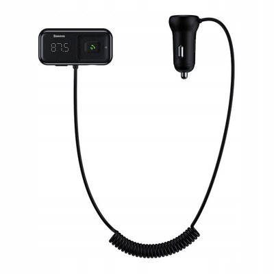 BASEUS Transmiter FM Bluetooth MP3 autós töltővel S-16 2 x USB 3.1A gyorstöltő fekete CCMT000201