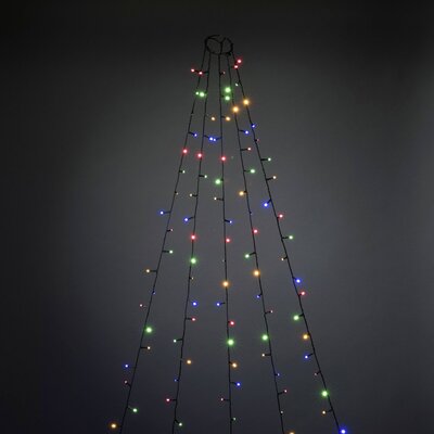 Konstsmide 6481-520 LED-es karácsonyfa fényfüzér Beltérre Hálózati adapterről üzemeltetett Fényforrások száma 150 LED Többszínű Megvilágított hossz: 2.4 m