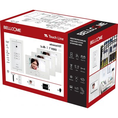 Bellcome Advanced 7 Video-Kit 3 Familie Videó kaputelefon Vezetékes Komplett készlet 20 részes Fehér