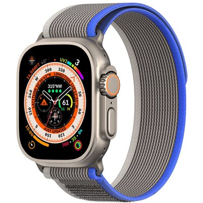 DUX DUCIS YJ - szövött nylon szíj Apple Watchhoz 42/44/45/49mm kék/szürke