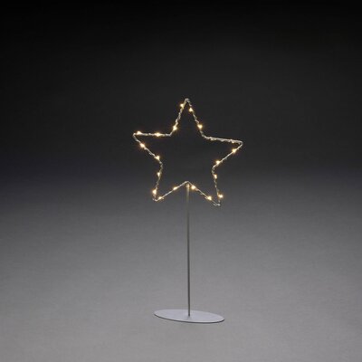 Konstsmide 1218-993 LED-es karácsonyi csillag Borostyán LED Ezüst (matt) Állvánnyal, Kapcsolóval, időzítővel