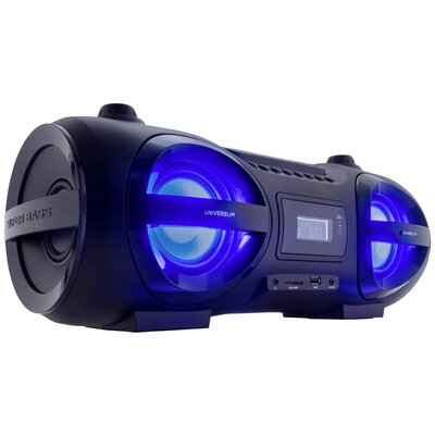 UNIVERSUM BB 500-20 Ghetto-Blaster URH AUX, Bluetooth®, CD, SD, USB Táviránytóval, Hangulatfény Fekete