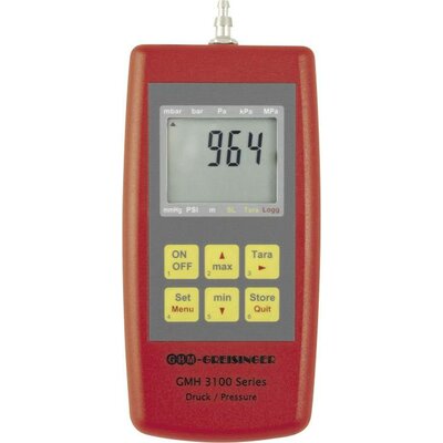 Greisinger GMH3161-12 Nyomásmérő Kalibrált (ISO) Légnyomás, Nem agresszív gázok, Korrozív gázok - 1.3 bar