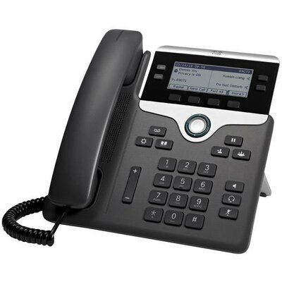 Cisco UC Phone 7841 Rendszertelefon, VoIP LC kijelző Fekete, Ezüst