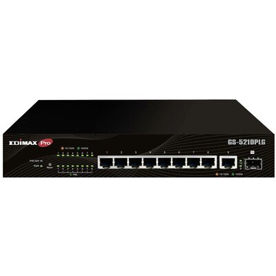 EDIMAX GS-5210PLG Hálózati switch, RJ45/SFP 8 + 2 Port 20 GBit/s PoE funkció