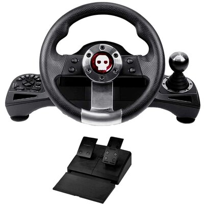 Konix Pro Steering Wheel Kormány PlayStation 4, Xbox One, Xbox Series S, Xbox Series X, Nintendo Switch Fekete Menetkapcsolóval, Pedállal
