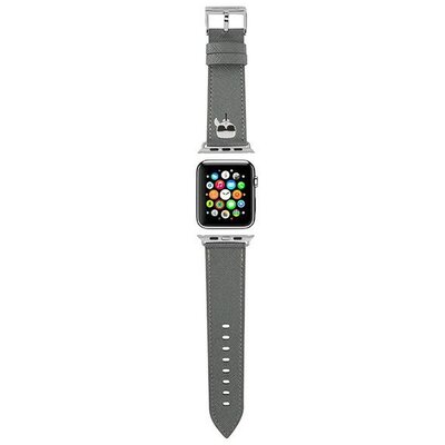 Óraszíj Apple Watch szilikonhoz Karl Lagerfeld SAFFIANO KH 38/40mm KLAWMOKHG ezüst