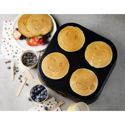 DOMO PANCAKE MAKER EMOJI Pancake amerikai palacsinta készítő Tapadásmentes bevonat Fekete