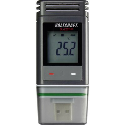VOLTCRAFT DL-220THPISO1 DL-220THP Hőmérséklet adatgyűjtő, Légnedvesség adatgyűjtő, Légnyomás adatgyűjtő Kalibrált (ISO) Mérési méret Hőmérséklet, Légnedvesség,