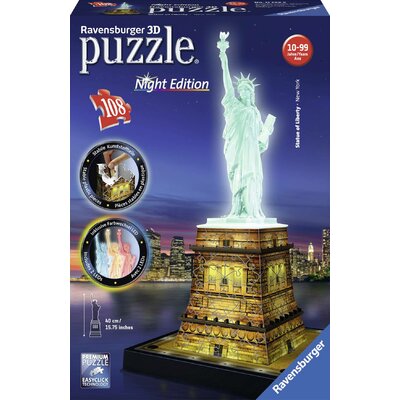Ravensburger 3D Puzzle Szabadság -szobor éjszaka 12596 Freiheitsstatue bei Nacht 1 db