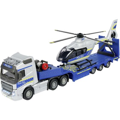Majorette Volvo Truck + Airbus H135/H145 rendőrségi helikopter