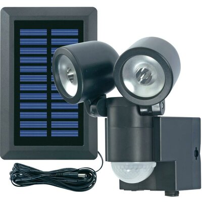 Napelemes LED-es fényszóró mozgásérzékelővel, duó, fekete, GEV 000858