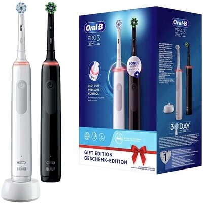 Oral-B Pro3 3900 Pro 3900 Elektromos fogkefe Ultrahangos fogkefe Fekete, Fehér