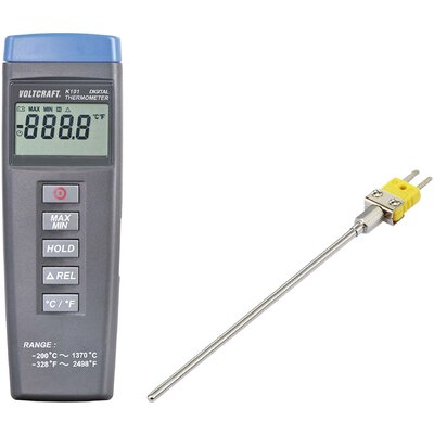 VOLTCRAFT K101 + TP 200 Hőmérséklet mérőműszer Kalibrált (DAkkS) -200 - +1370 °C Érzékelő típus K