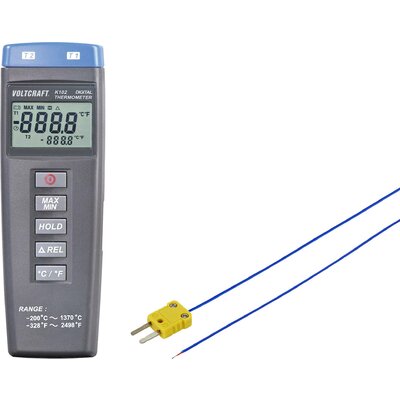 VOLTCRAFT K102 + TP202 Hőmérséklet mérőműszer Kalibrált (DAkkS) Érzékelő típus K
