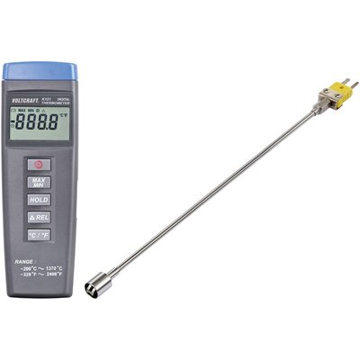 VOLTCRAFT K101 + TP 205 Hőmérséklet mérőműszer Kalibrált (DAkkS) -200 - +1370 °C Érzékelő típus K