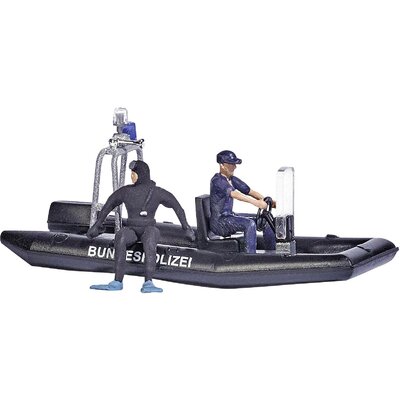 Busch 5485 H0 tó mozgó rendőri hajóval Építőkészlet