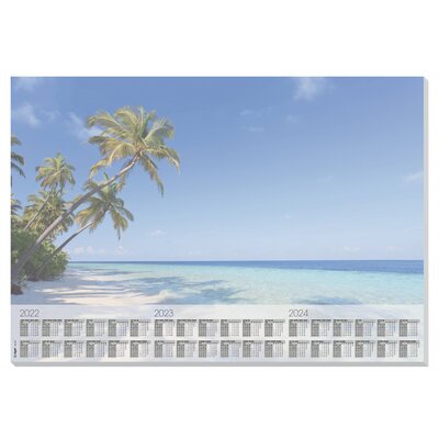 Sigel HO470 Asztali alátét Beach 3 éves naptár Többszínű (Sz x Ma) 595 mm x 410 mm